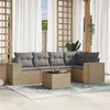 Image de Salon de jardin modulable Vidaxl resine tressee beige 6 pieces x 83 x 69