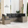 Image de vidaXL Salon de Jardin avec Coussins 5 pcs, Canapés de Terrasse, Ensemble de Meubles de Patio, Mobilier d'Extérieur, Gris 3254907
