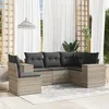 Image de vidaXL Salon de Jardin avec Coussins 5 pcs, Canapés de Terrasse, Ensemble de Meubles de Patio, Mobilier d'Extérieur, Gris 3254909
