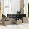 Image de Salon de jardin modulable VIDAXL resine tressee gris 6 pieces x 83 x 69 5 personnes