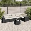 Image de Salon de jardin modulable Vidaxl rotin noir 7 pieces x 83 x 69 6 personnes