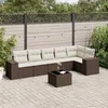 Image de 7 pieces Vidaxl marron salon de jardin modulable 6 personnes x 83 x 69 resine tressee
