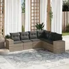 Image de Salon de jardin modulable Vidaxl gris resine tressee 6 pieces 62 x 62 x 69 6 personnes