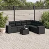 Image de vidaXL Salon de Jardin avec Coussins 7 pcs, Canapés de Terrasse, Ensemble de Meubles de Patio, Mobilier d'Extérieur, Noir 3254952