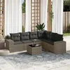 Image de Salon de jardin modulable Vidaxl 6 personnes gris 7 pieces 62 x 62 x 69 cm resine tressee
