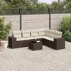 Image de Salon de jardin modulable GENERIQUE - Lot de 7 pièces - 6 personnes - Résine tressée marron