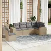 Image de Salon de jardin modulable Vidaxl 6 personnes beige 6 pieces 62 x 62 x 69 cm resine tressee