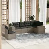 Image de vidaXL Salon de Jardin avec Coussins 6 pcs, Canapés de Terrasse, Ensemble de Meubles de Patio, Mobilier d'Extérieur, Gris 3254967