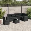 Image de vidaXL Salon de Jardin avec Coussins 7 pcs, Canapés de Terrasse, Ensemble de Meubles de Patio, Mobilier d'Extérieur, Noir 3254972