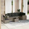 Image de Gris Vidaxl salon de jardin modulable resine tressee 7 pieces x 83 x 69 6 personnes
