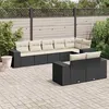 Image de vidaXL Salon de Jardin avec Coussins 8 pcs, Canapés de Terrasse, Ensemble de Meubles de Patio, Mobilier d'Extérieur, Noir 3255153