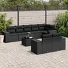 Image de vidaXL 9-delige Loungeset met kussens poly rattan zwart3255162