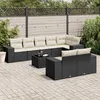 Image de vidaXL Salon de Jardin avec Coussins 9 pcs, Canapés de Terrasse, Ensemble de Meubles de Patio, Mobilier d'Extérieur, Noir 3255163