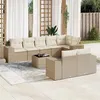 Image de Salon de jardin modulable vidaxl 8 personnes rotin beige 62 x 62 x 69 cm 9 pieces