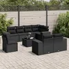 Image de vidaXL 9-delige Loungeset met kussens poly rattan zwart3255182