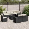 Image de vidaXL Salon de Jardin avec Coussins 9 pcs, Canapés de Terrasse, Ensemble de Meubles de Patio, Mobilier d'Extérieur, Noir 3255183