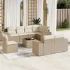 Image de Salon de jardin modulable vidaxl beige 8 personnes rotin 62 x 62 x 69 cm 9 pieces
