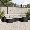 Image de 6 personnes Vidaxl noir 6 pieces salon de jardin modulable 62 x 62 x 69 resine tressee