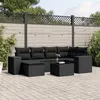 Image de vidaXL Salon de Jardin avec Coussins 7 pcs, Canapés de Terrasse, Ensemble de Meubles de Patio, Mobilier d'Extérieur, Noir 3255202