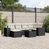 Image de Salon de jardin modulable vidaxl rotin 7 pieces noir 62 x 62 x 69 cm 6 personnes