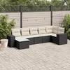Image de vidaXL Salon de Jardin avec Coussins 7 pcs, Canapés de Terrasse, Ensemble de Meubles de Patio, Mobilier d'Extérieur, Noir 3255213