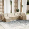 Image de Salon de jardin modulable Vidaxl beige 7 pieces rotin 62 x 62 x 69 7 personnes