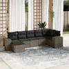Image de Salon de jardin modulable VIDAXL resine tressee gris 7 pieces x 83 x 69 7 personnes