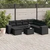 Image de Salon de jardin modulable Vidaxl rotin noir 8 pieces 62.0 x 62 x 69 7 personnes