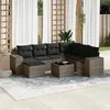 Image de Salon de jardin modulable VIDAXL rotin gris 8 pieces x 83 x 69 7 personnes