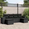 Image de Salon de jardin modulable Vidaxl 6 pieces resine tressee noir 62 x 55 x 69 cm 6 personnes