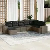 Image de vidaXL Salon de Jardin avec Coussins 8 pcs, Canapés de Terrasse, Ensemble de Meubles de Patio, Mobilier d'Extérieur, Gris 3255297