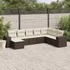 Image de Salon de jardin modulable - Lot de 8 pieces - Resine tressee - 8 personnes - Marron