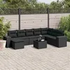 Image de vidaXL 9-delige Loungeset met kussens poly rattan zwart3255302