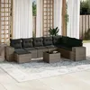 Image de vidaXL Salon de Jardin avec Coussins 9 pcs, Canapés de Terrasse, Ensemble de Meubles de Patio, Mobilier d'Extérieur, Gris 3255307