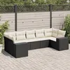 Image de Salon de jardin modulable Vidaxl 7 pieces resine tressee 7 personnes 62 x 62 x 69 cm noir