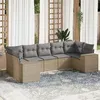 Image de vidaXL Salon de Jardin avec Coussins 7 pcs, Canapés de Terrasse, Ensemble de Meubles de Patio, Mobilier d'Extérieur, Beige 3255326