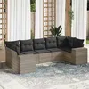 Image de vidaXL Salon de Jardin avec Coussins 7 pcs, Canapés de Terrasse, Ensemble de Meubles de Patio, Mobilier d'Extérieur, Gris 3255329