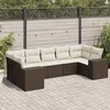 Image de Salon de jardin modulable Vidaxl 7 personnes marron 7 pieces 62 x 62 x 69 cm resine tressee