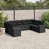 Image de Salon de jardin modulable Vidaxl noir 9 pieces resine tressee 62 x 62 x 69 9 personnes
