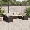 Image de Salon de jardin modulable Vidaxl rotin marron 9 pieces x 83 x 69 9 personnes