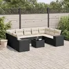Image de vidaXL Salon de Jardin avec Coussins 10 pcs, Canapés de Terrasse, Ensemble de Meubles de Patio, Mobilier d'Extérieur, Noir 3255343