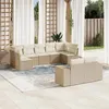 Image de vidaXL Salon de Jardin avec Coussins 9 pcs, Canapés de Terrasse, Ensemble de Meubles de Patio, Mobilier d'Extérieur, Beige 3255355