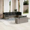 Image de vidaXL Salon de Jardin avec Coussins 9 pcs, Canapés de Terrasse, Ensemble de Meubles de Patio, Mobilier d'Extérieur, Gris 3255357
