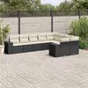 Image de vidaXL Salon de Jardin avec Coussins 9 pcs, Canapés de Terrasse, Ensemble de Meubles de Patio, Mobilier d'Extérieur, Noir 3255373