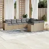 Image de vidaXL Salon de Jardin avec Coussins 9 pcs, Canapés de Terrasse, Ensemble de Meubles de Patio, Mobilier d'Extérieur, Beige 3255376