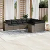 Image de vidaXL Salon de Jardin avec Coussins 9 pcs, Canapés de Terrasse, Ensemble de Meubles de Patio, Mobilier d'Extérieur, Gris 3255377