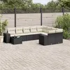 Image de vidaXL Salon de Jardin avec Coussins 10 pcs, Canapés de Terrasse, Ensemble de Meubles de Patio, Mobilier d'Extérieur, Noir 3255393