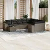 Image de Resine tressee Vidaxl gris 10 pieces 9 personnes 62 x 62 x 69 salon de jardin modulable