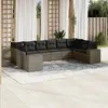 Image de vidaXL Salon de Jardin avec Coussins 10 pcs, Canapés de Terrasse, Ensemble de Meubles de Patio, Mobilier d'Extérieur, Gris 3255407