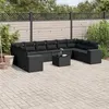 Image de Noir Vidaxl salon de jardin modulable 11 pieces resine tressee 62 x 62 x 69 10 personnes